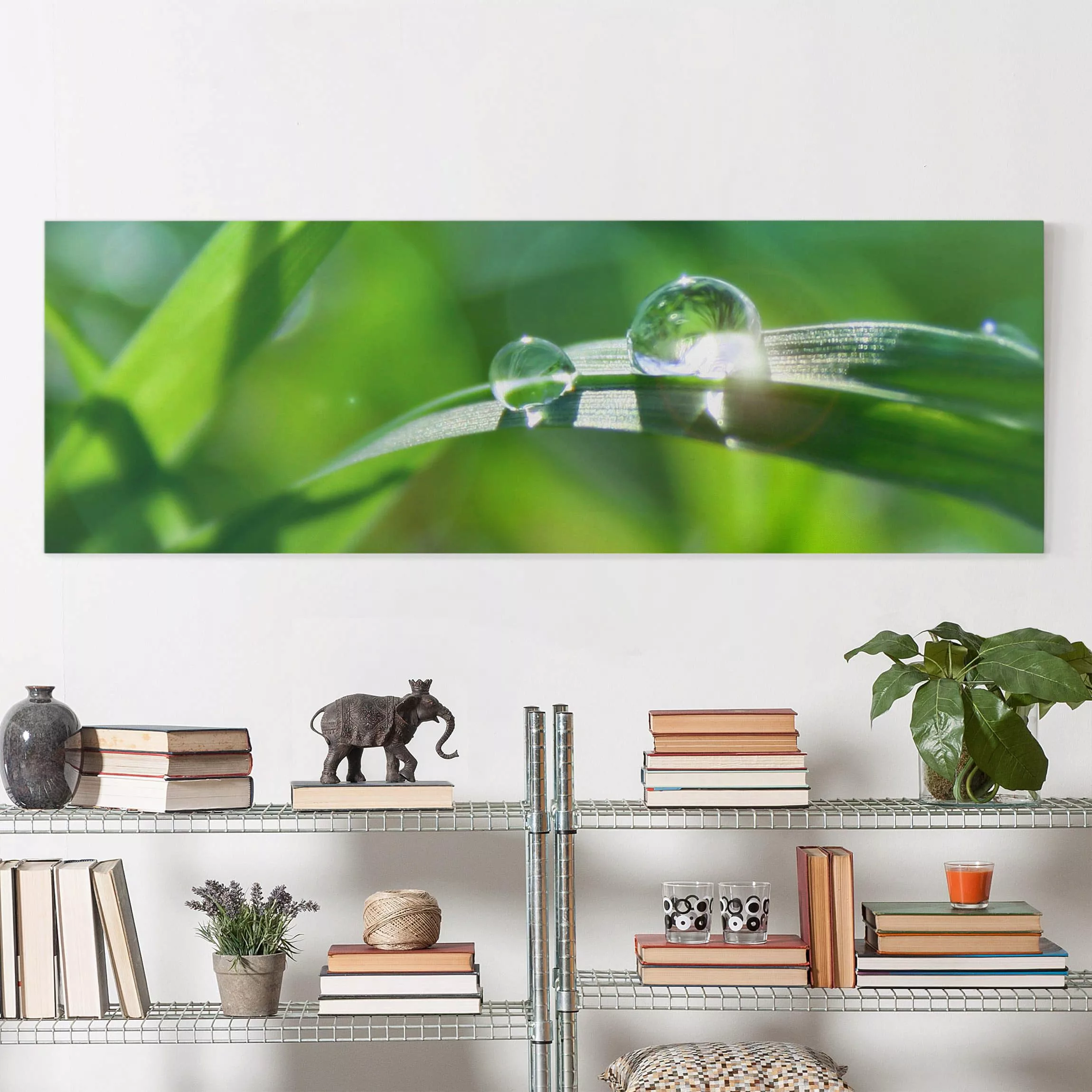 Leinwandbild Blumen - Panorama Green Ambiance II günstig online kaufen