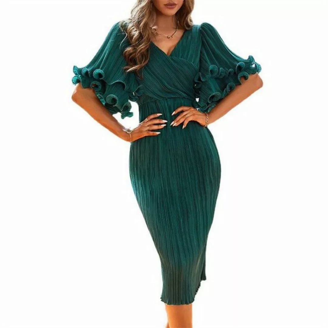 AFAZ New Trading UG Abendkleid Glockenärmel Kleid Damen Bankettkleid Midikl günstig online kaufen