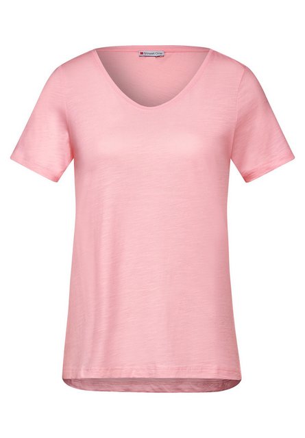 STREET ONE T-Shirt - Basic Damen T-Shirt - Kurzarmshirt einfarbig günstig online kaufen