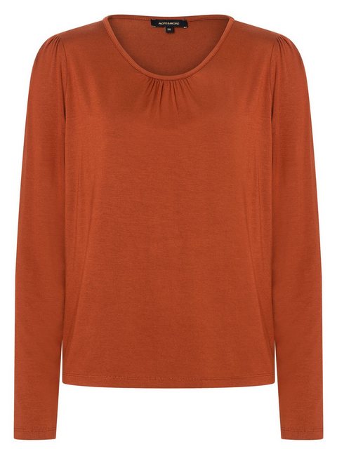 Langarmshirt mit Raffungen, rusty brown, Winter-Kollektion günstig online kaufen