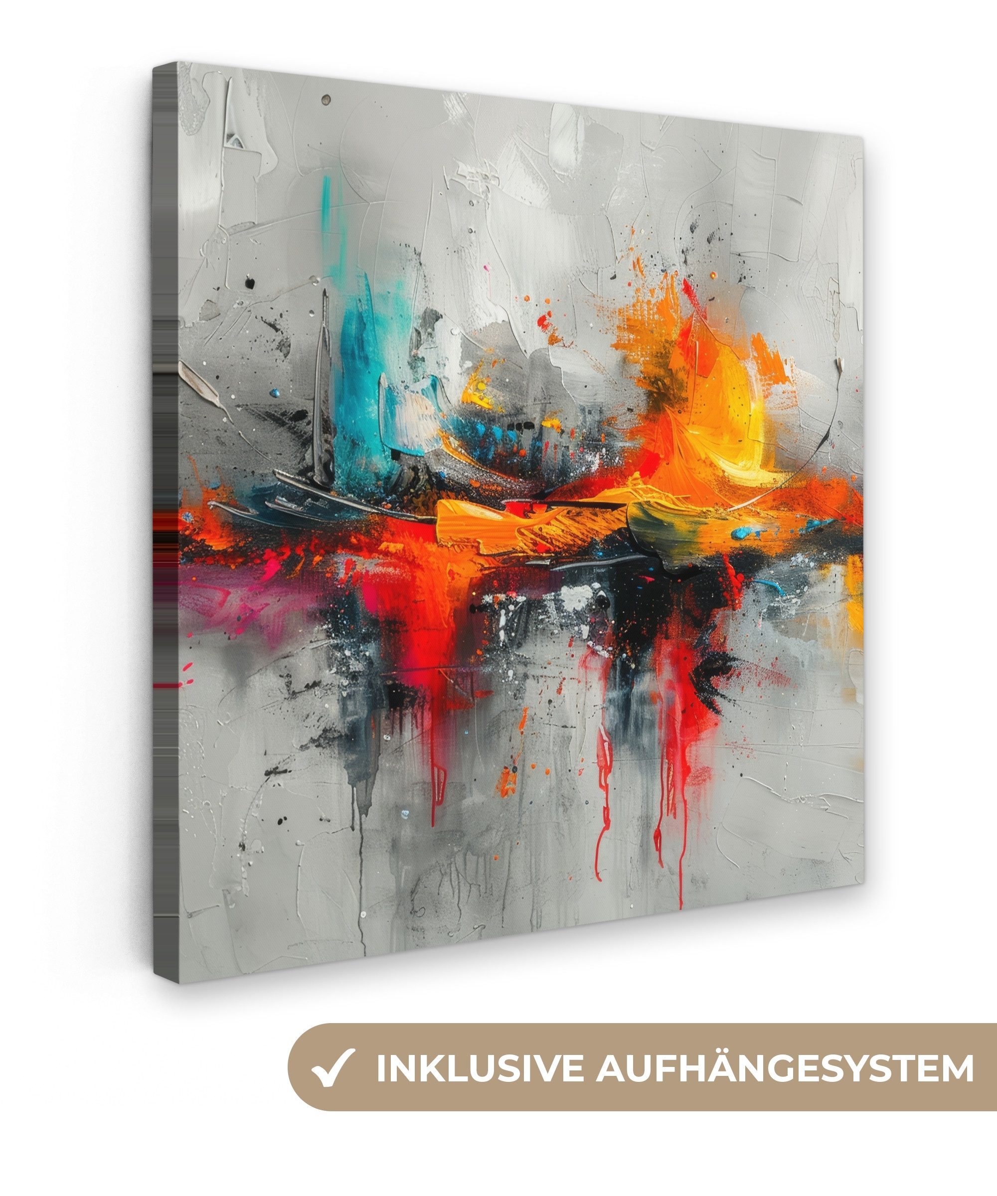 OneMillionCanvasses® Leinwandbild Modern - Orange - günstig online kaufen