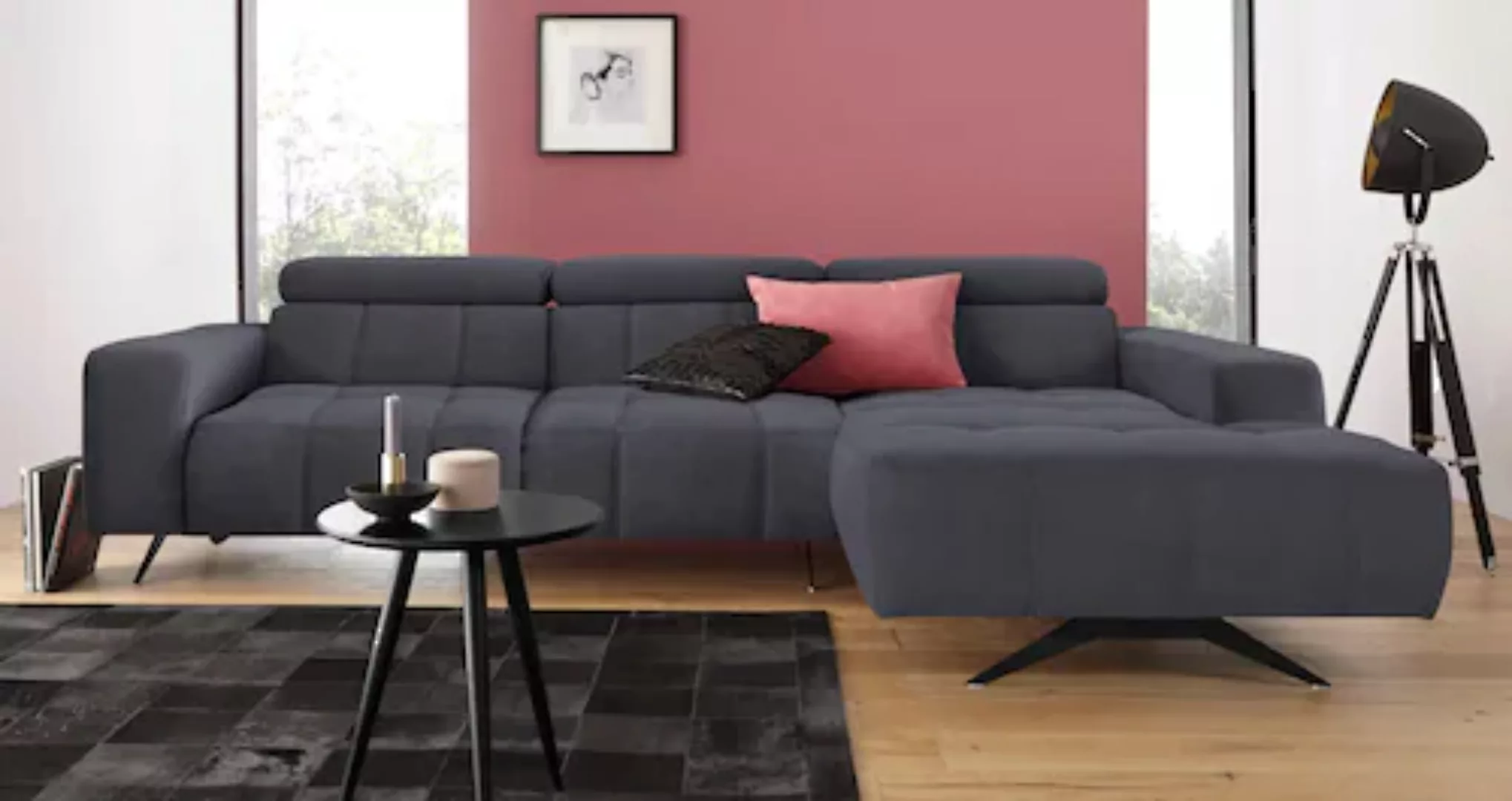 DOMO collection Ecksofa »Trento L-Form«, wahlweise mit Kopfteilverstellung, günstig online kaufen