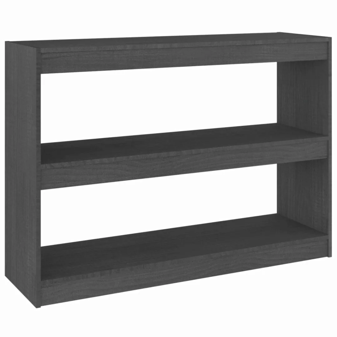 Bücherregal Raumteiler Grau 100x30x71,5 Cm Massivholz Kiefer günstig online kaufen