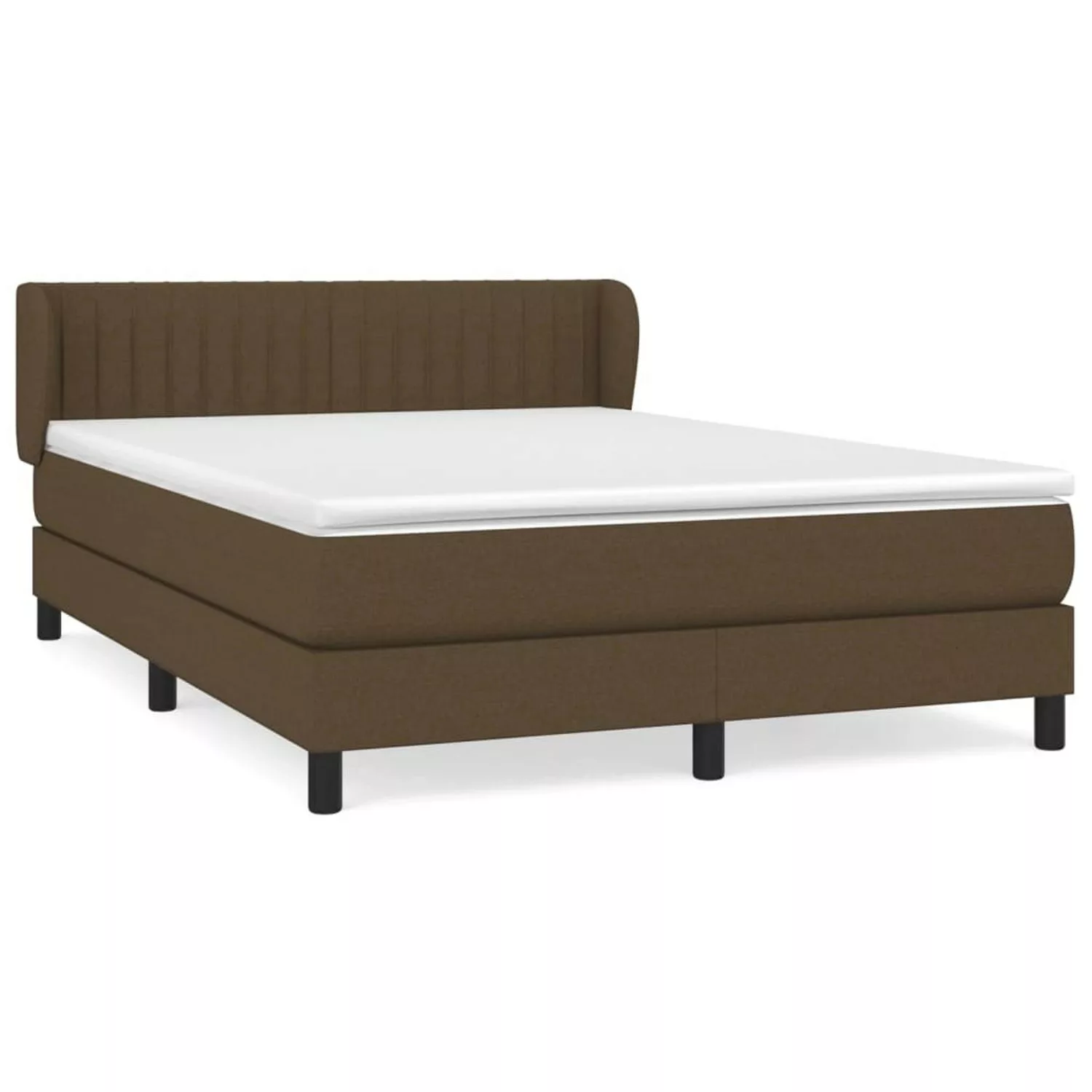 vidaXL Boxspringbett mit Matratze Dunkelbraun 140x190 cm Stoff1399003 günstig online kaufen