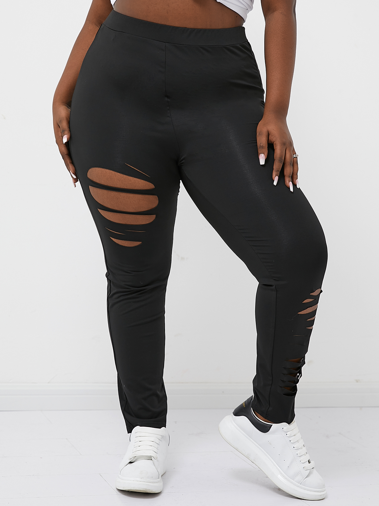 YOINS BASICS Plus Leggings mit Cut-Outs günstig online kaufen