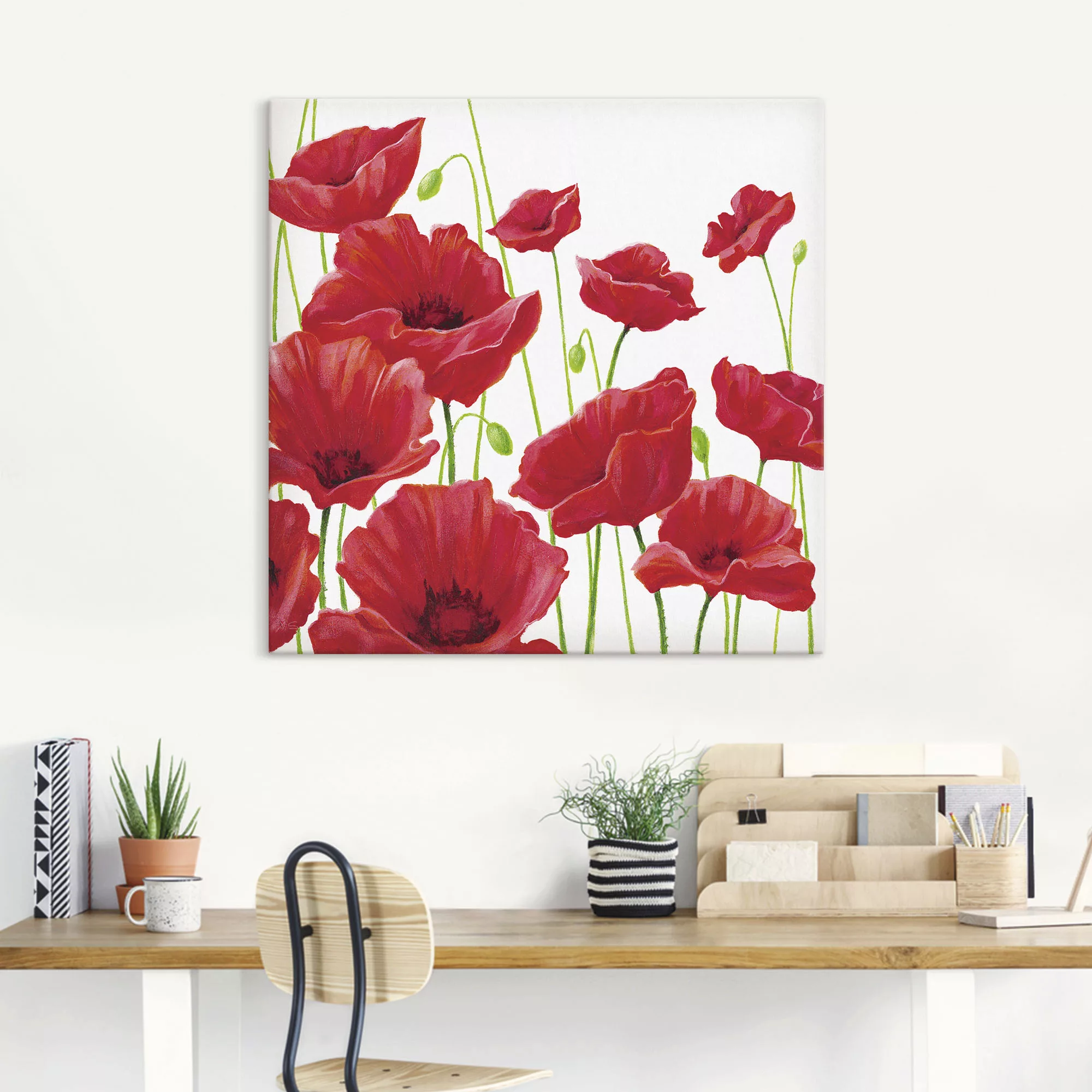 Artland Wandbild »Rote Mohnblumen I«, Blumen, (1 St.), als Alubild, Outdoor günstig online kaufen
