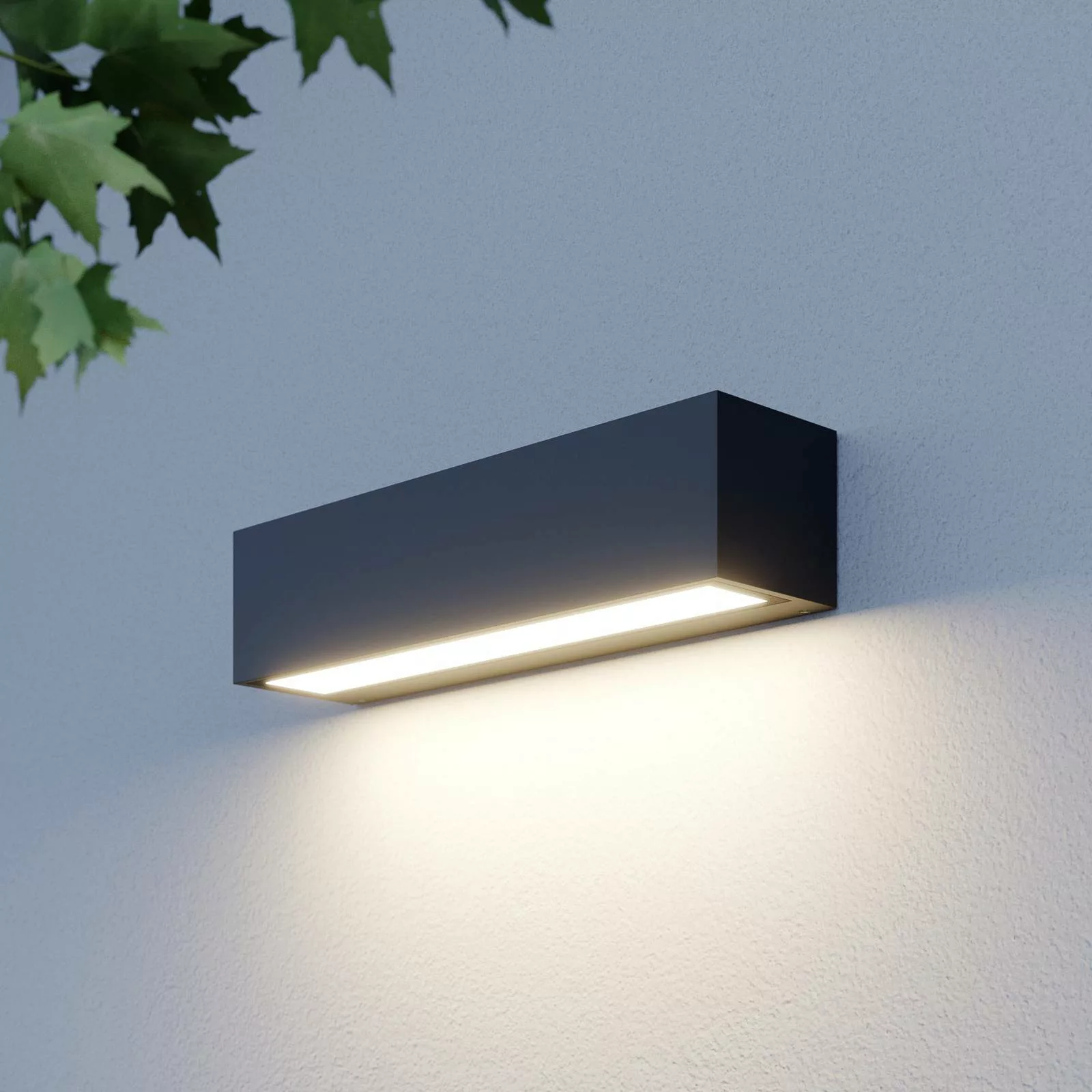 Lucande LED-Außenwandlampe Lengo, 25 cm, grafit, down, 3000K günstig online kaufen