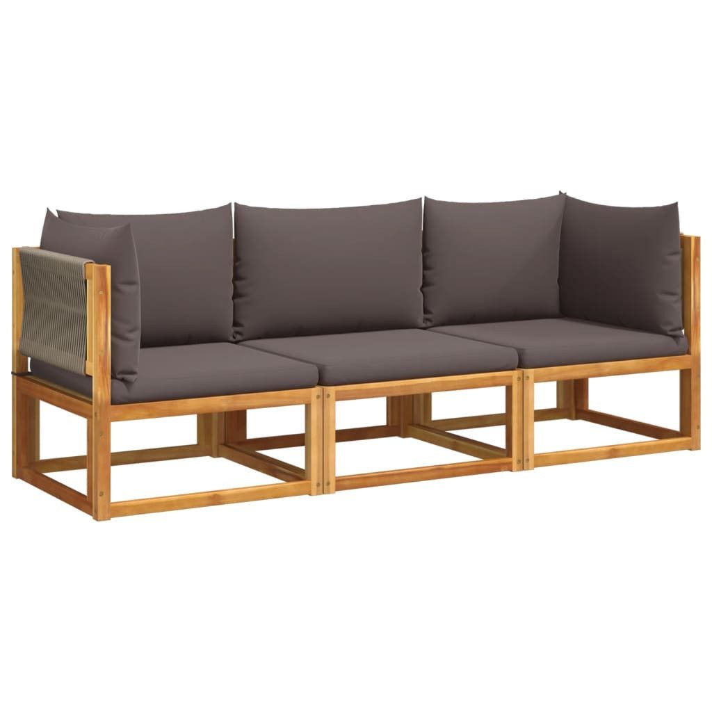vidaXL Loungesofa 3-tlg. Gartensofa-Set mit Kissen günstig online kaufen