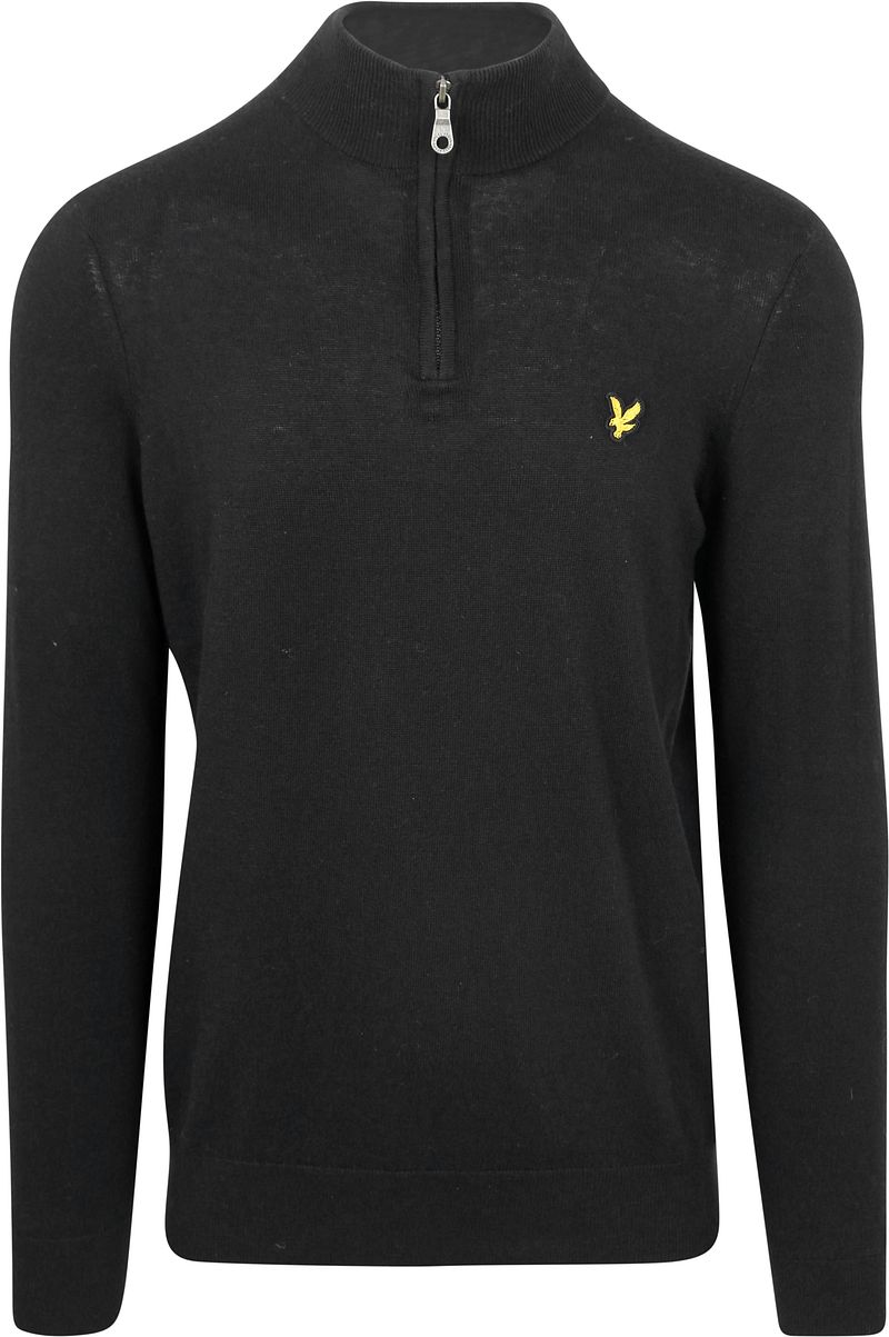 Lyle & Scott Half Zip Pull Merino Wolle Schwarz - Größe XL günstig online kaufen