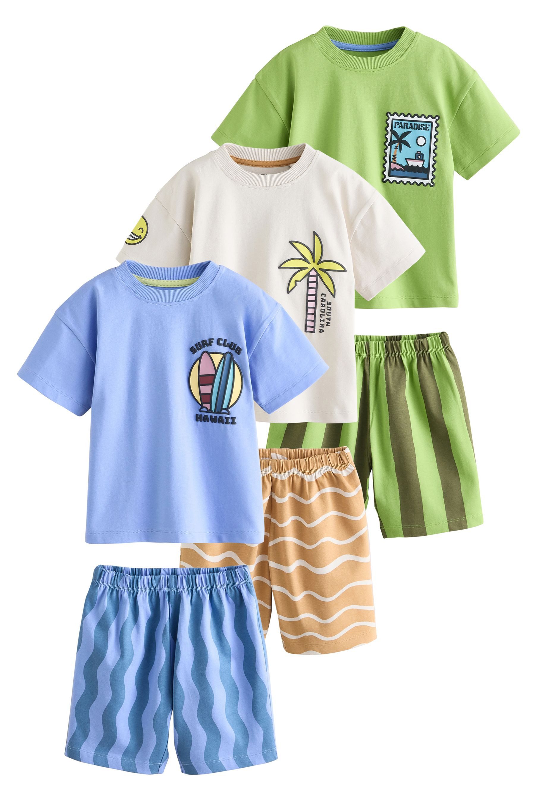 Next Pyjama Kurze Schlafanzüge, 3er-Pack (6 günstig online kaufen