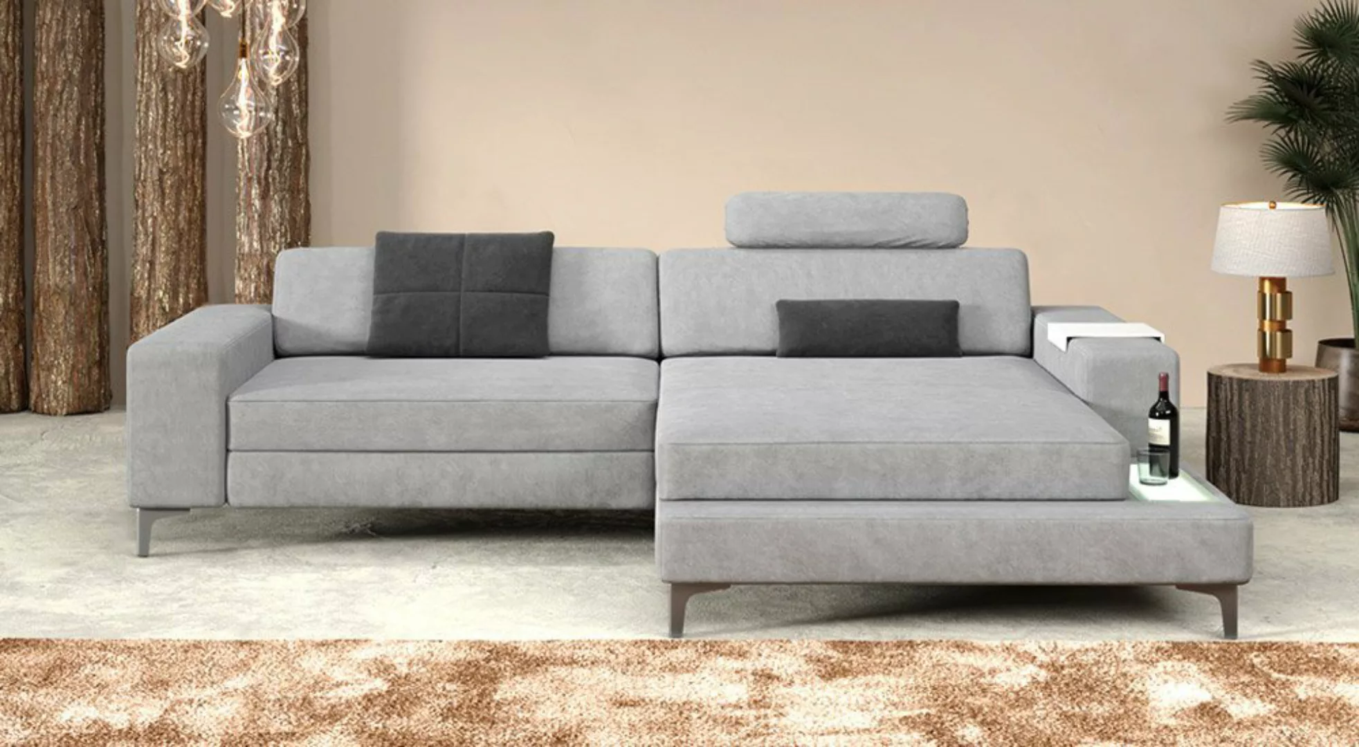 BULLHOFF Ecksofa Designsofa Ecksofa »MÜNCHEN IV« Eckcouch L-Form Sofa LED C günstig online kaufen