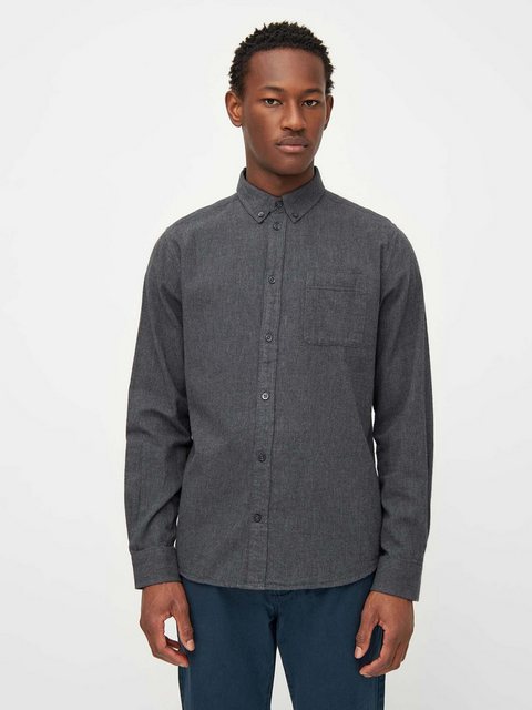 KnowledgeCotton Apparel Langarmhemd Regular Fit Melangé Flannel Shirt günstig online kaufen