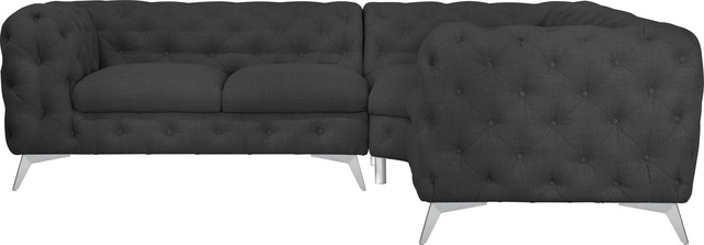 Leonique Chesterfield-Sofa »Ecksofa GLYNIS L-Form mit Wellenunterfederung, günstig online kaufen