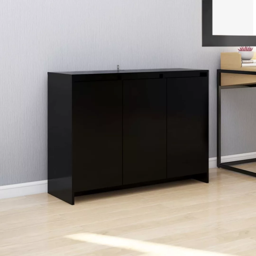 Sideboard Schwarz 102x33x75 Cm Spanplatte günstig online kaufen