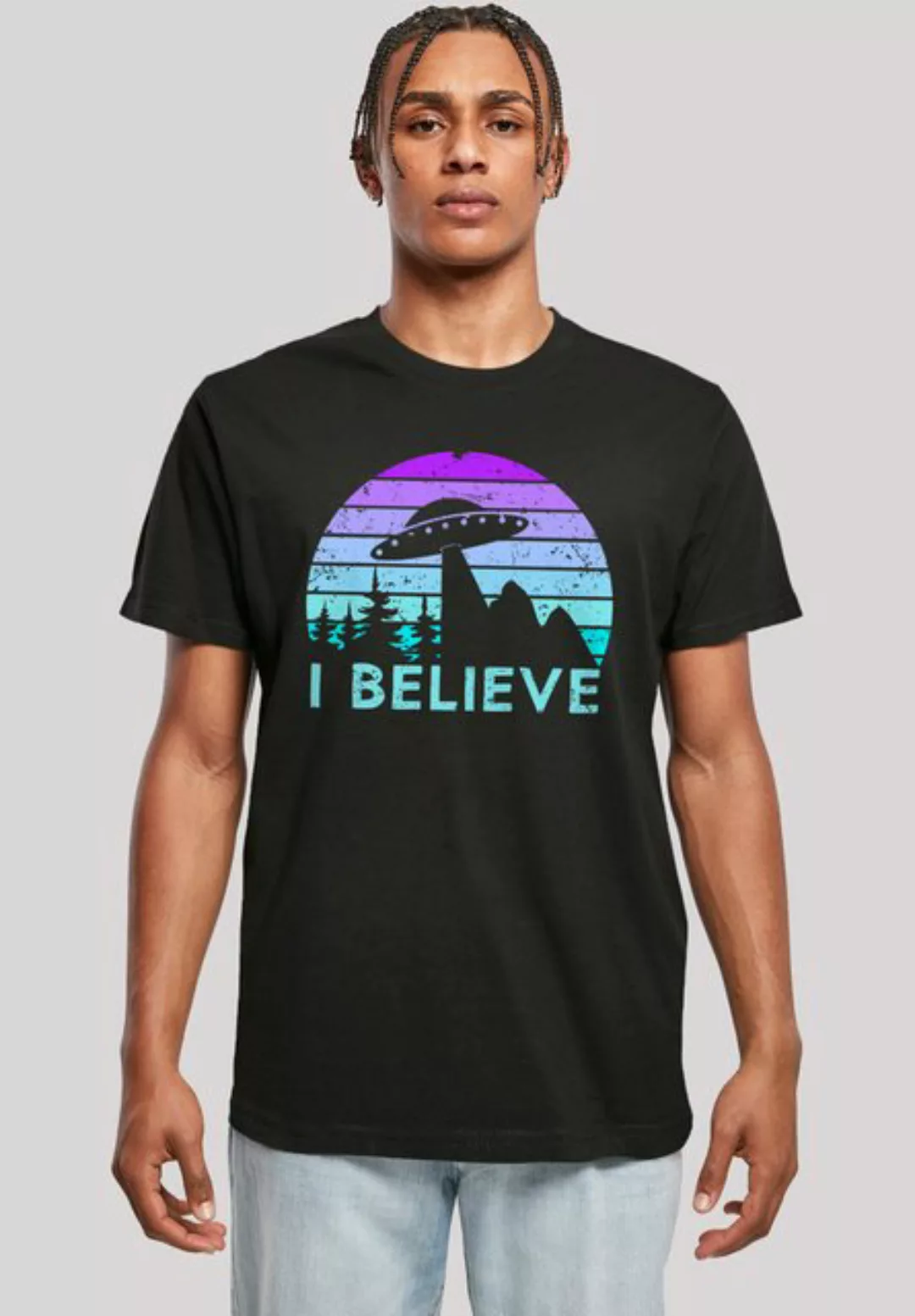 F4NT4STIC T-Shirt "I BELIEVE UFO Alien Raumschiff Retro", Premium Qualität günstig online kaufen