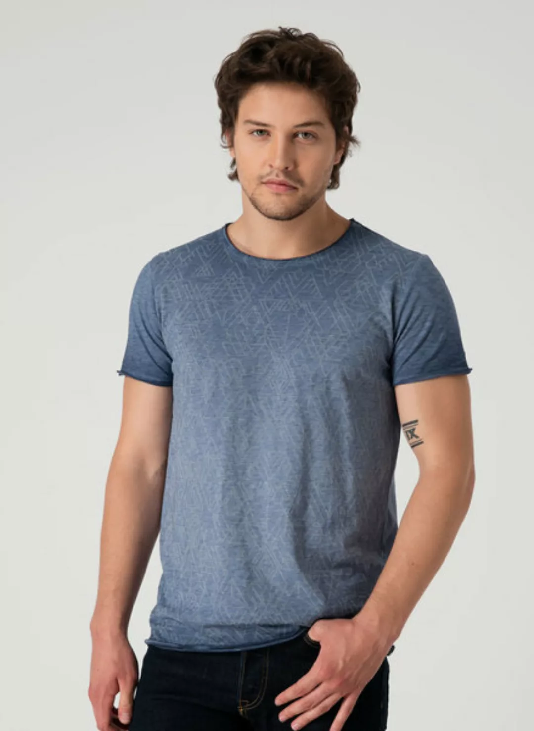 Raw-edge T-shirt Aus Bio Baumwolle Mit Laser Print günstig online kaufen