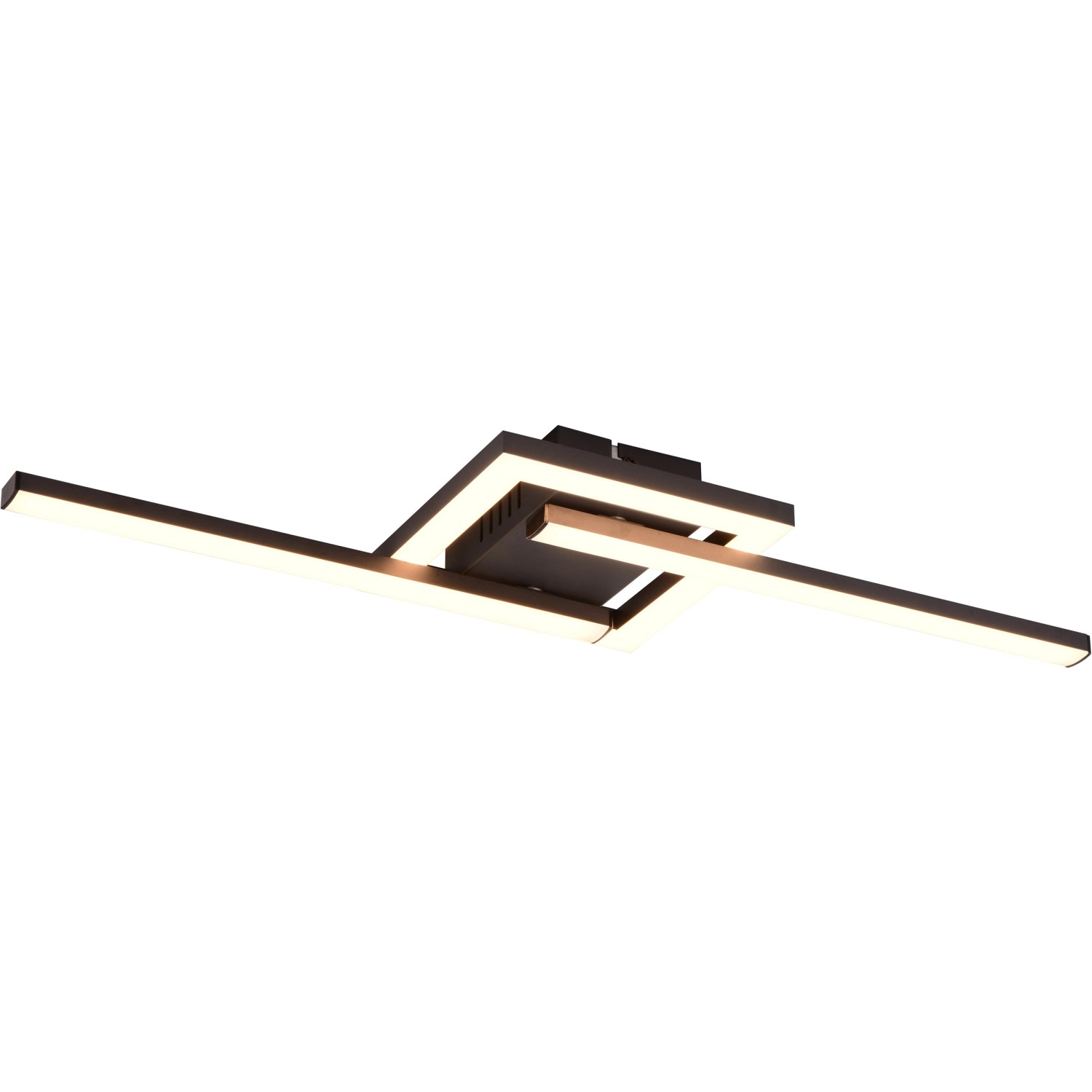Reality LED Deckenleuchte Viale 54,4 cm x 5 cm x 16 cm Schwarz Matt günstig online kaufen