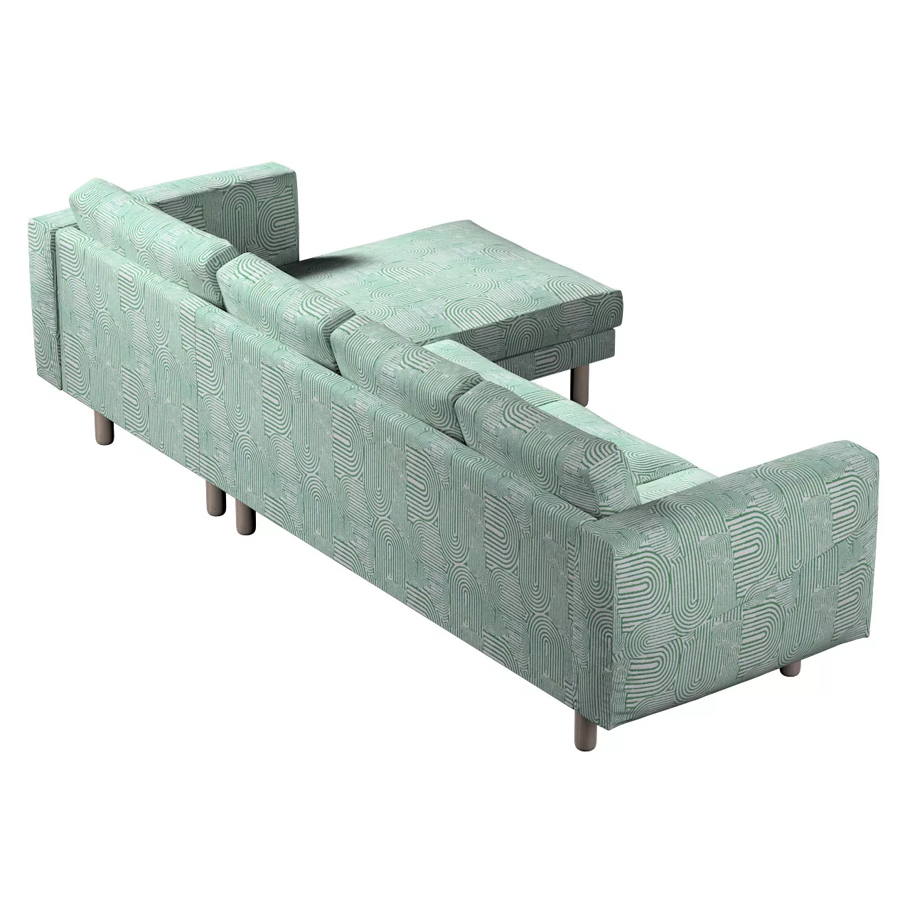 Bezug für Norsborg 4-Sitzer Sofa mit Recamiere, mintgrün-ecru, Norsborg Bez günstig online kaufen