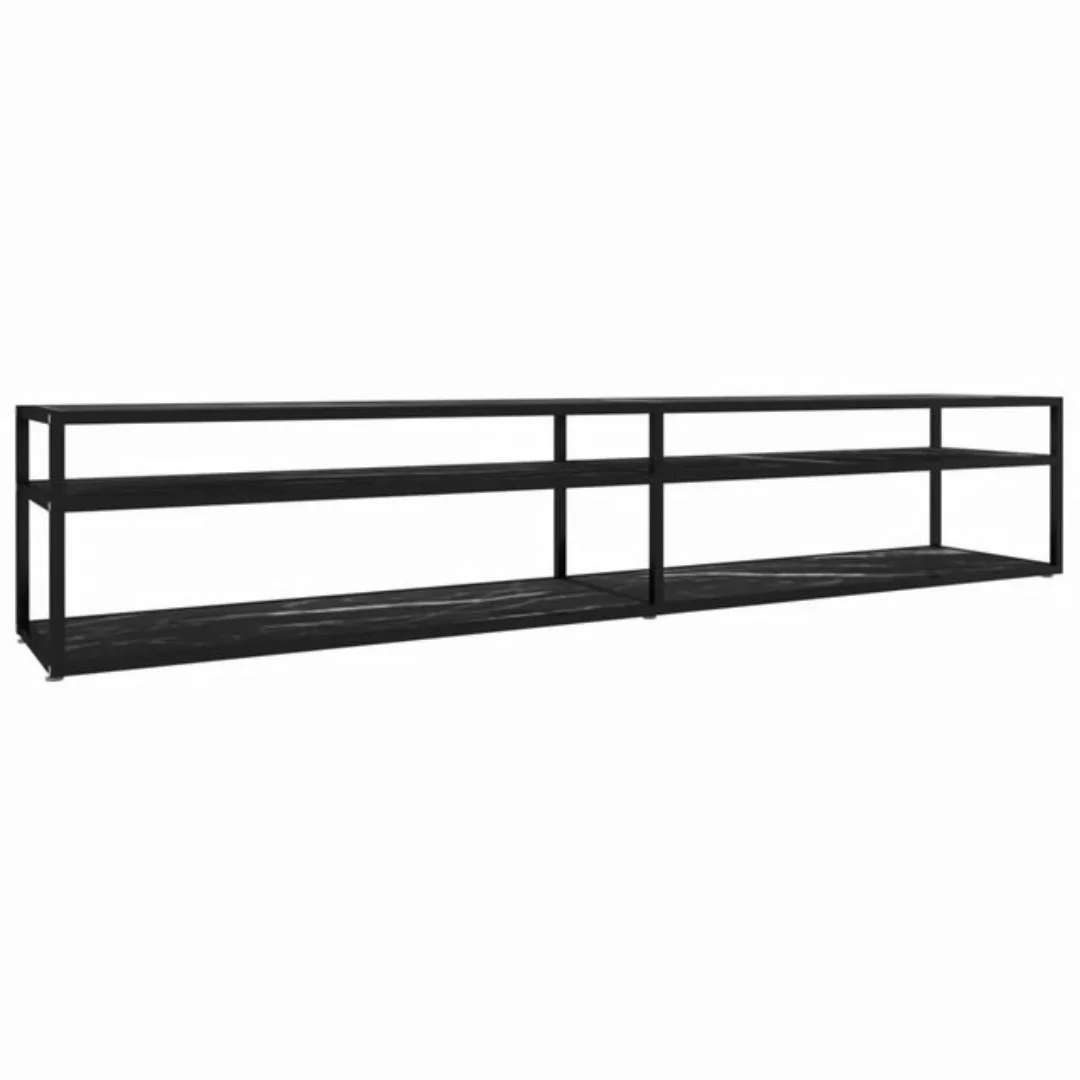 vidaXL TV-Schrank TV-Schrank Schwarz Marmor-Optik 220x40x40,5 cm Hartglas L günstig online kaufen