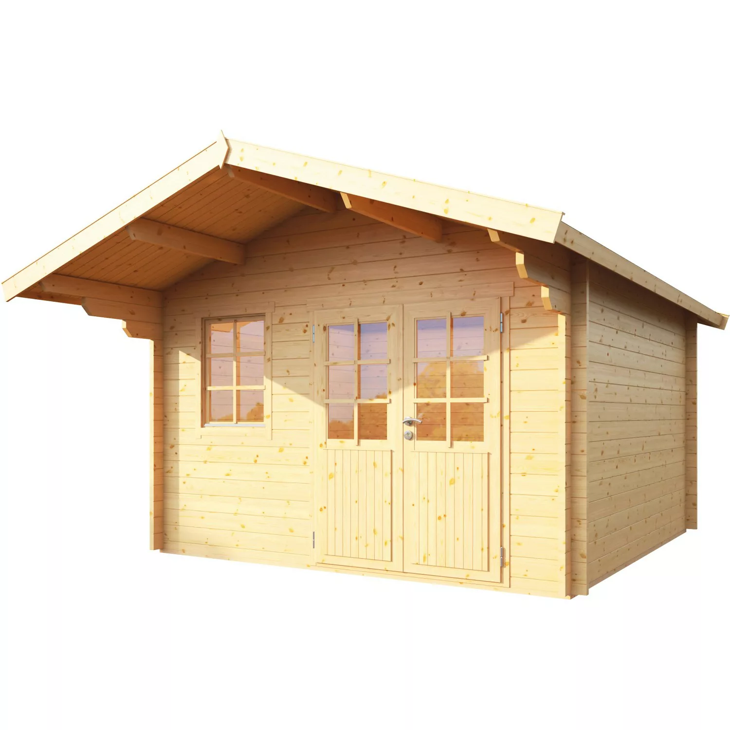 Wolff Finnhaus Holz-Gartenhaus Lisa 44-A 404 cm x 440 cm mit Anbaudach günstig online kaufen