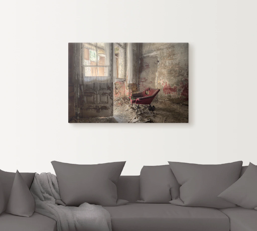 Artland Wandbild "Lost Place - roter Sessel I", Innenarchitektur, (1 St.), günstig online kaufen