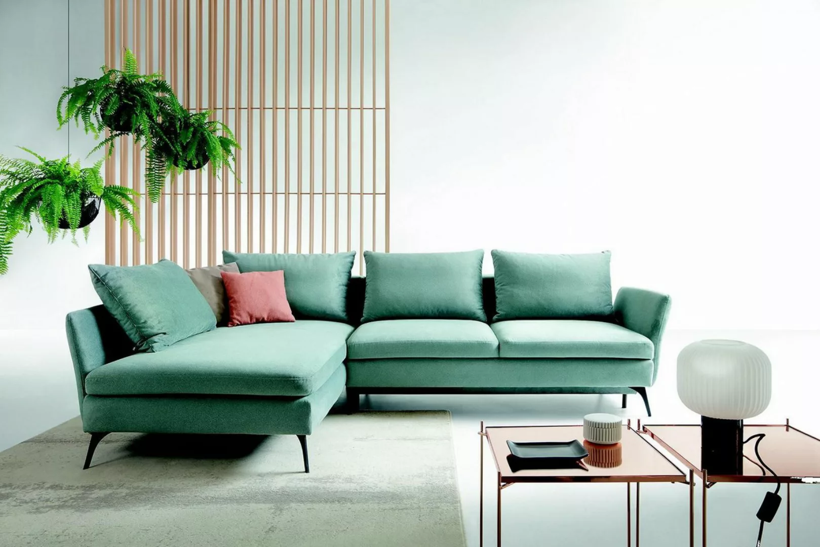 Xlmoebel Ecksofa Grünes Wohnzimmermöbel Textil Ecksofa in L-Form Couch Pols günstig online kaufen