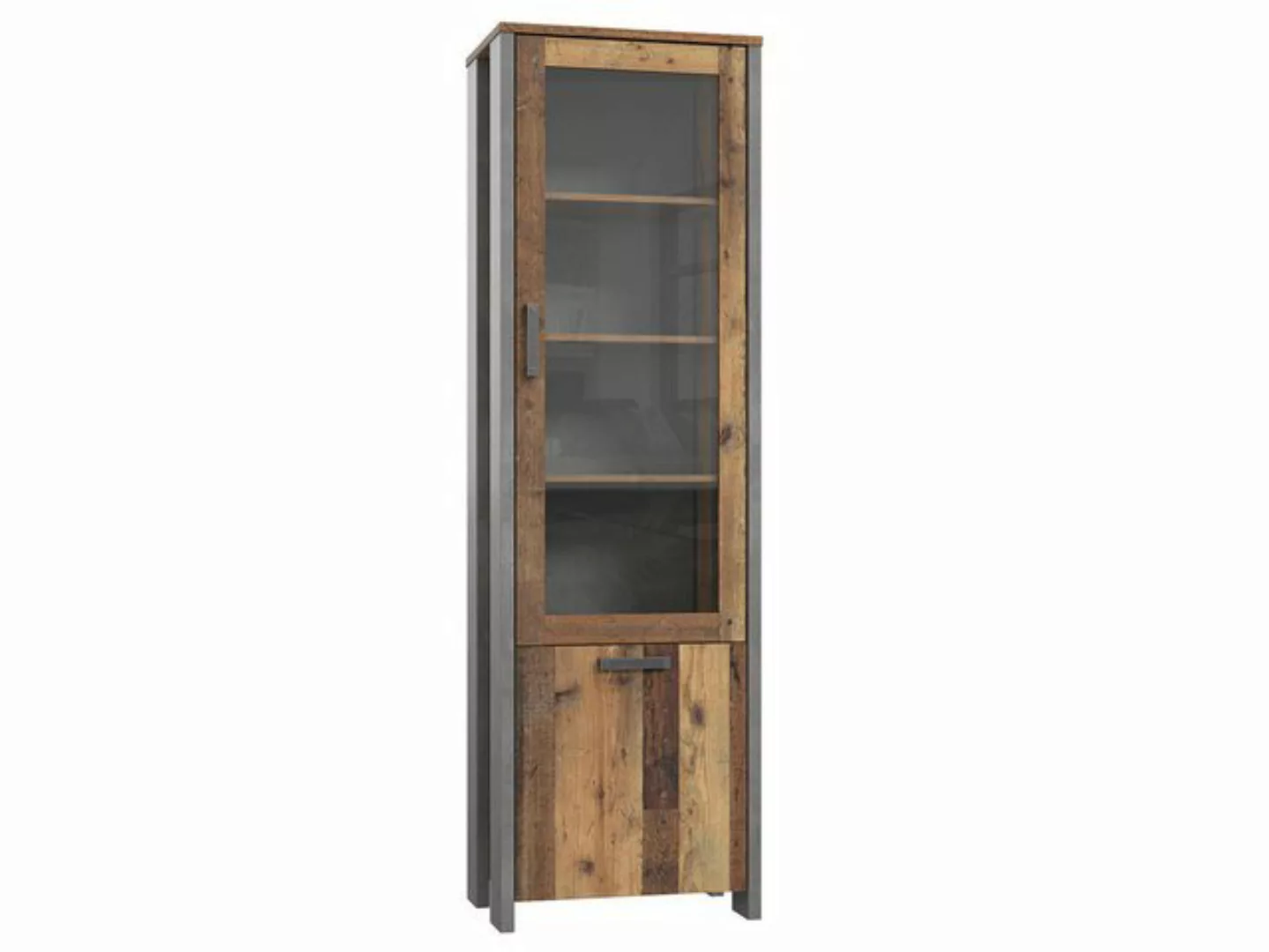 Vitrine CLIF von Forte Old-Wood Vintage / Beton günstig online kaufen