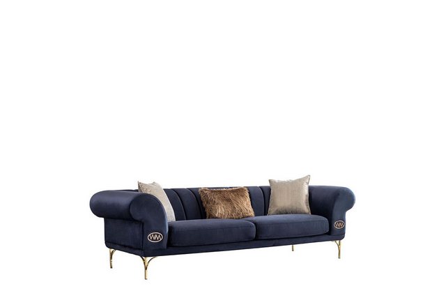 Xlmoebel Sofa Luxuriöses Wohnzimmer-Set in Blau-Beige mit Design-Sofagarnit günstig online kaufen