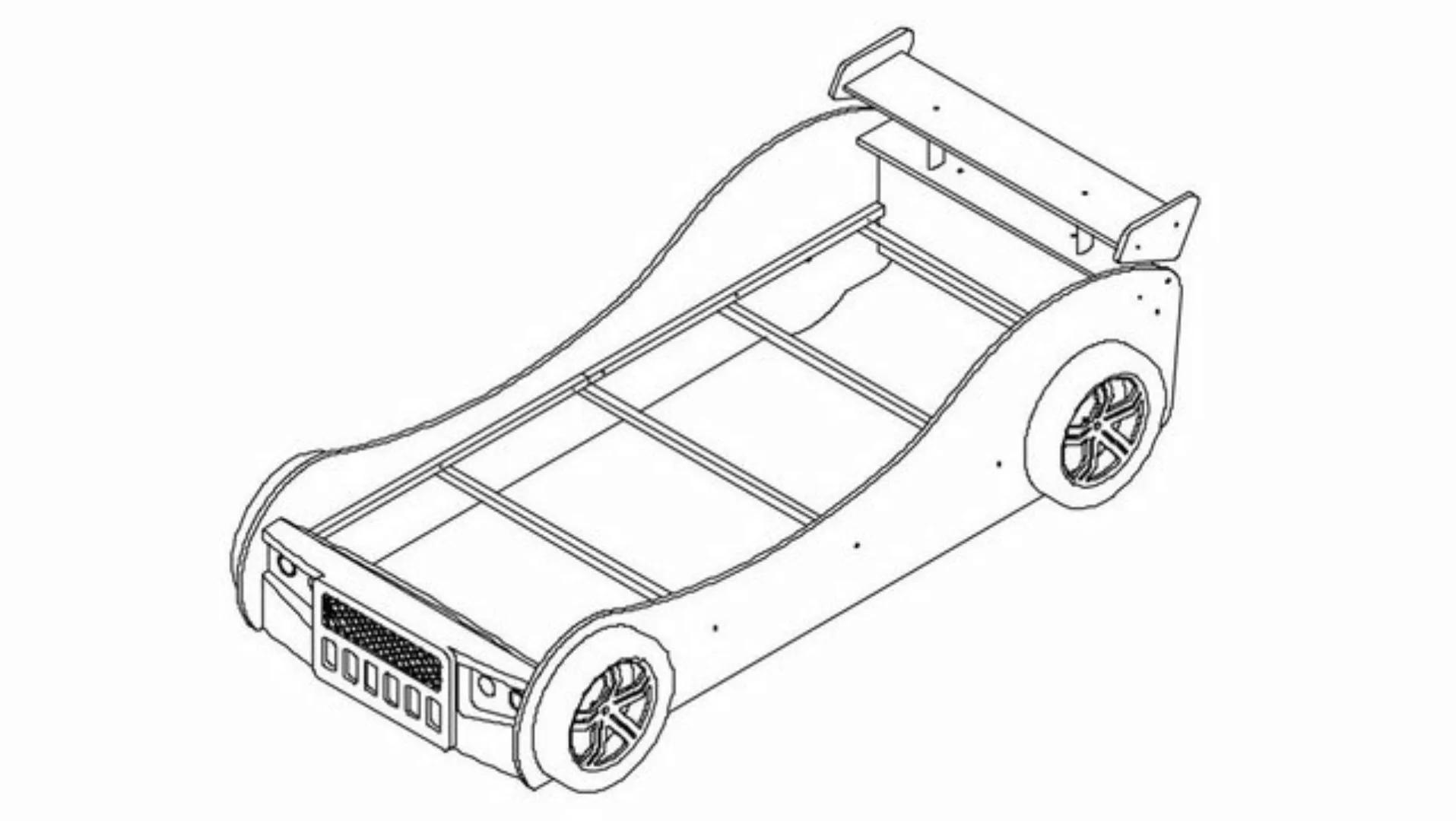 Begabino Autobett Autobett ENERGY MDF Kinderbett rot lackiert inkl. Beleuch günstig online kaufen