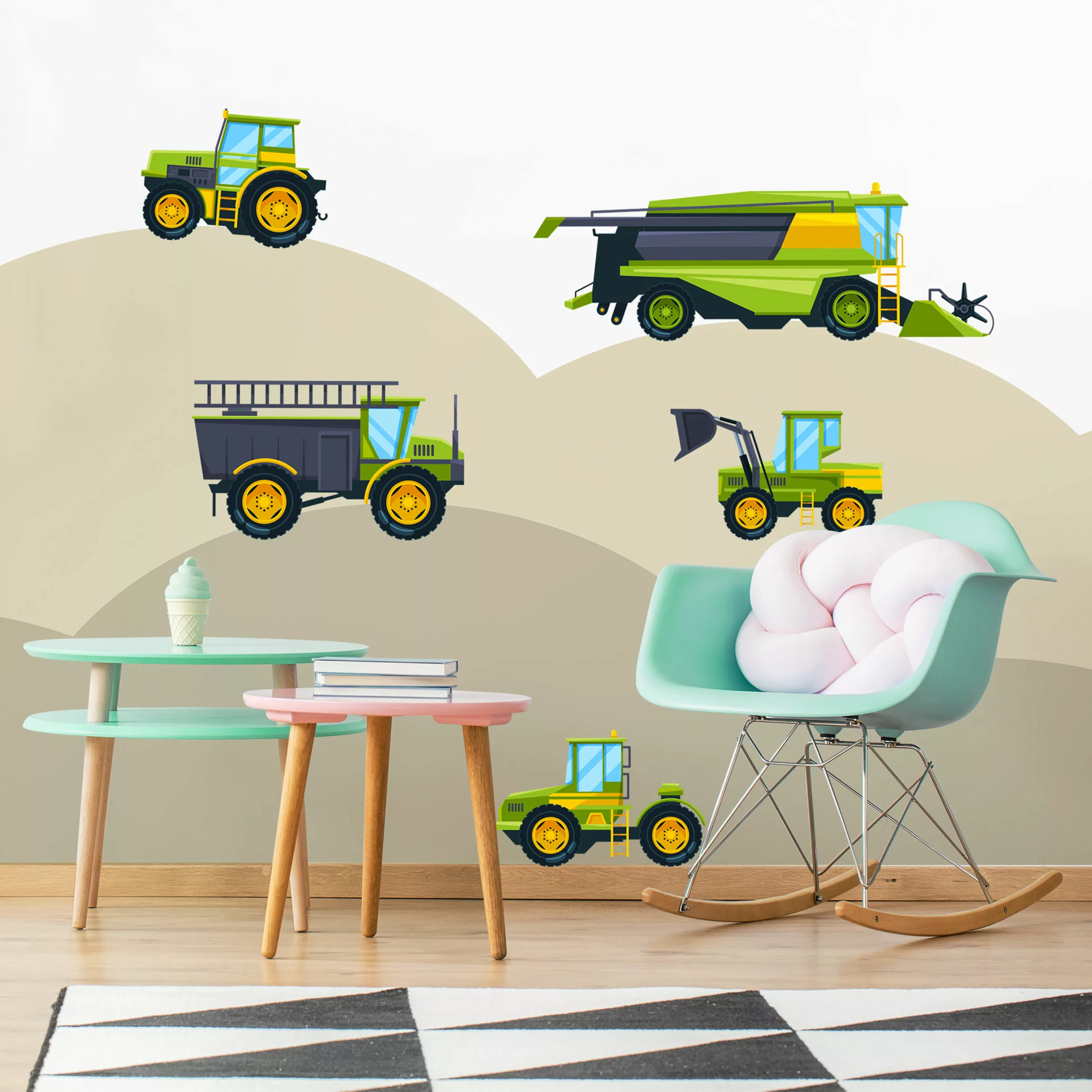 Wandtattoo 5-teilig Erntemaschine, Traktor und Co günstig online kaufen