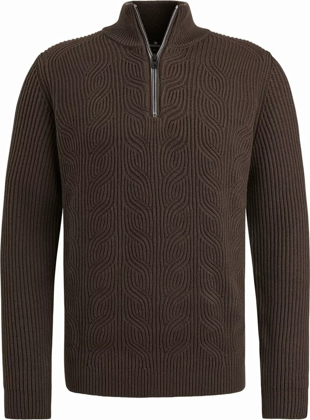 Vanguard Halfzip Pullover Struktur Wool Mix Braun - Größe XXL günstig online kaufen