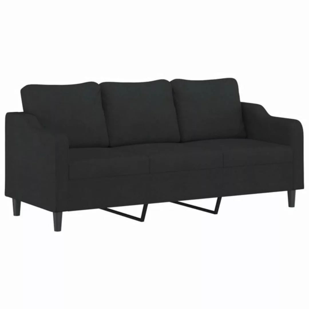 vidaXL Sofa, 3-Sitzer-Sofa Schwarz 180 cm Stoff günstig online kaufen