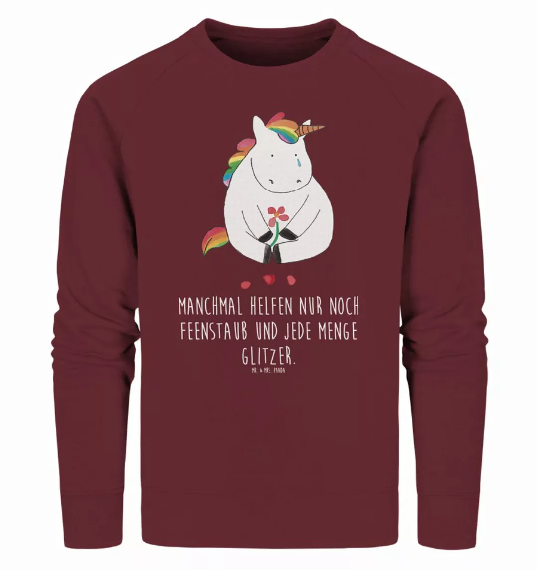 Mr. & Mrs. Panda Longpullover Größe M Einhorn Traurig - Burgundy - Geschenk günstig online kaufen