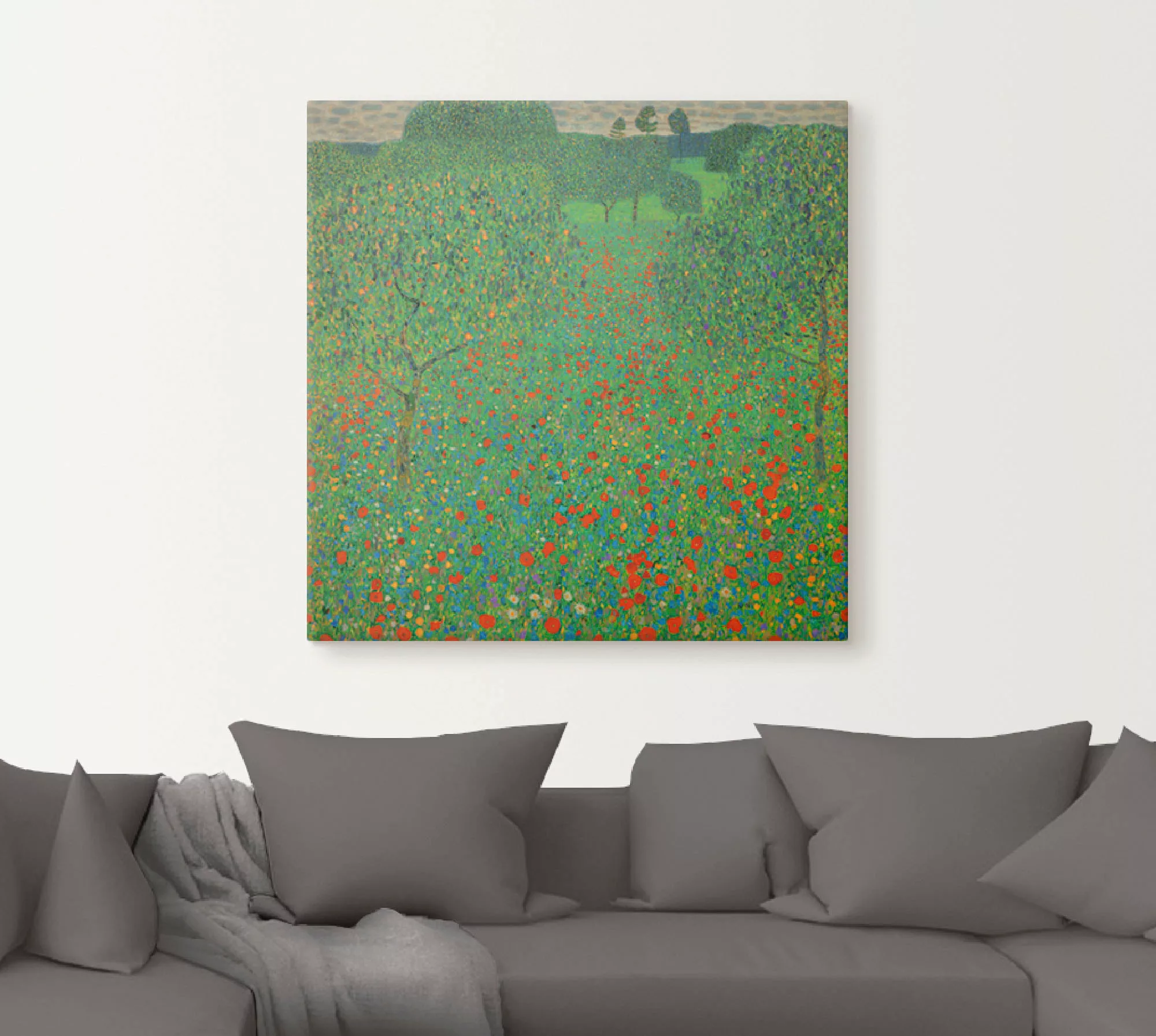 Artland Wandbild "Feld mit Mohn", Blumen, (1 St.), als Alubild, Outdoorbild günstig online kaufen