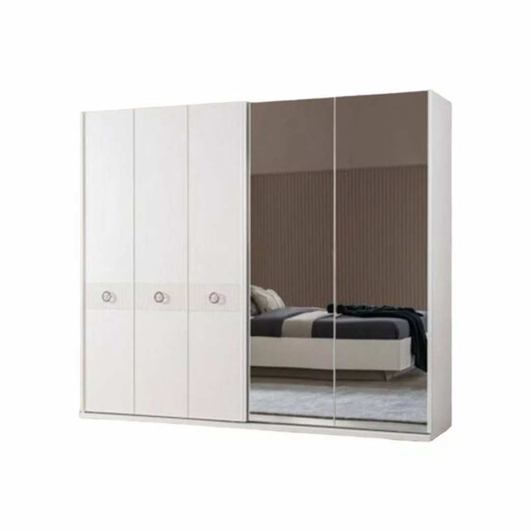 JVmoebel Kleiderschrank Kleiderschrank Schränke Weiß Schlafzimmer Spiegel K günstig online kaufen