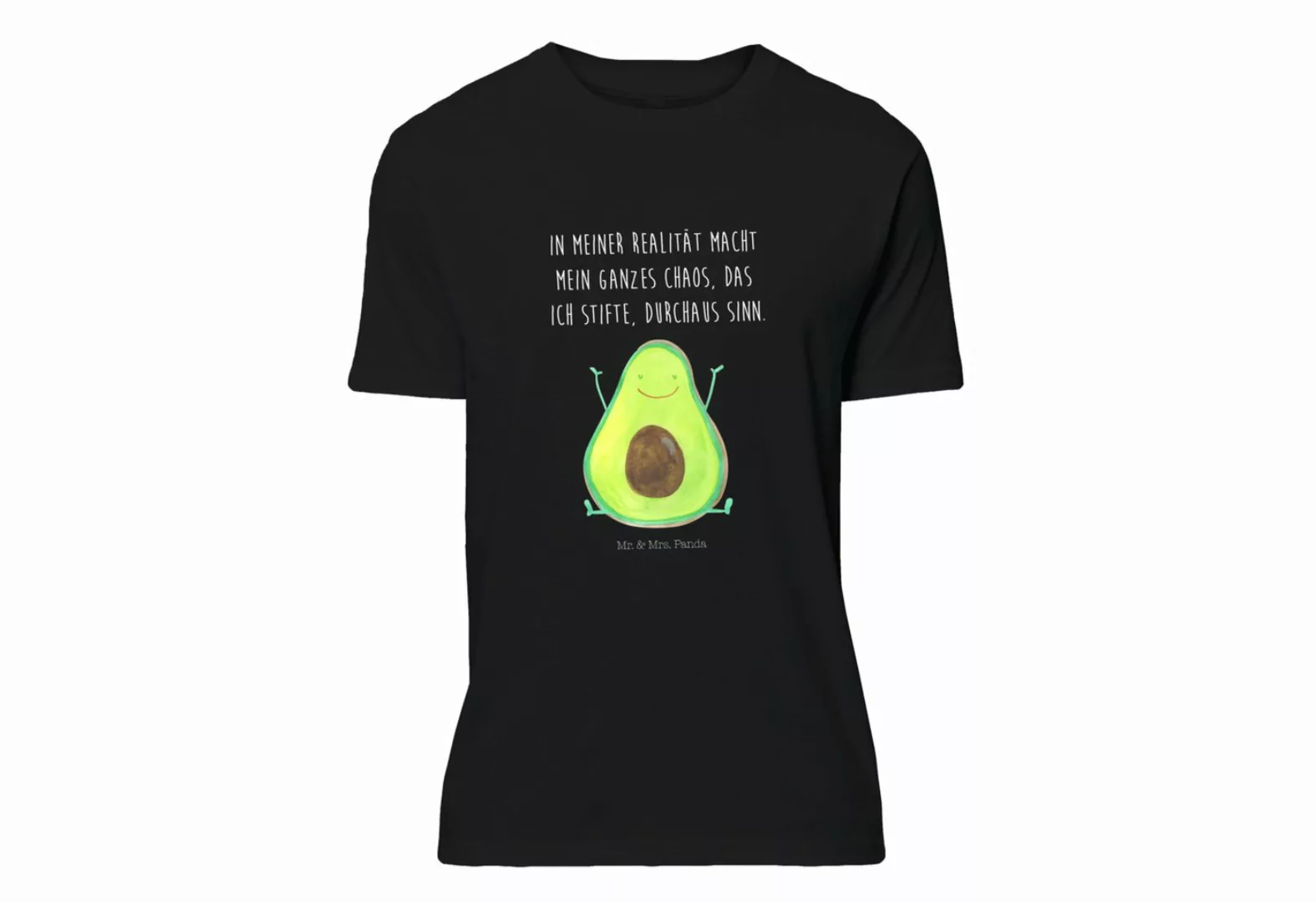 Mr. & Mrs. Panda T-Shirt Avocado Happy - Schwarz - Geschenk, Veggie, Vegan, günstig online kaufen