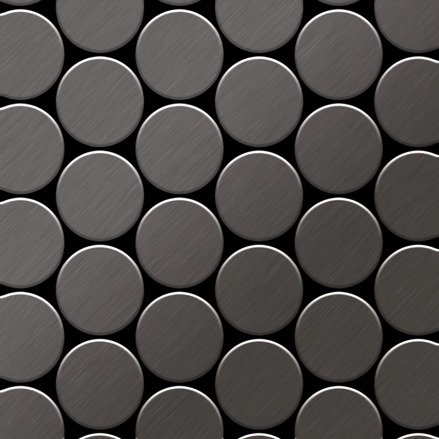 ALLOY Mosaik Fliese Massiv Metall Titan Gebürstet Dunkelgrau 1,6mm Medallio günstig online kaufen