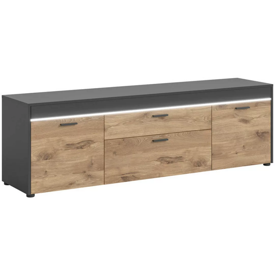 Lowboard ¦ grau ¦ Maße (cm): B: 185 H: 57 T: 40 Kommoden & Sideboards > Low günstig online kaufen