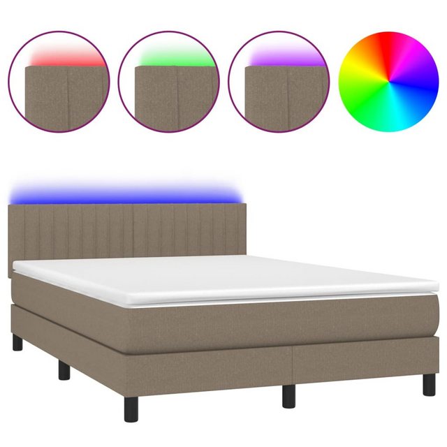 vidaXL Boxspringbett Bett Boxspringbett komplett mit Matratze & LED Stoff ( günstig online kaufen