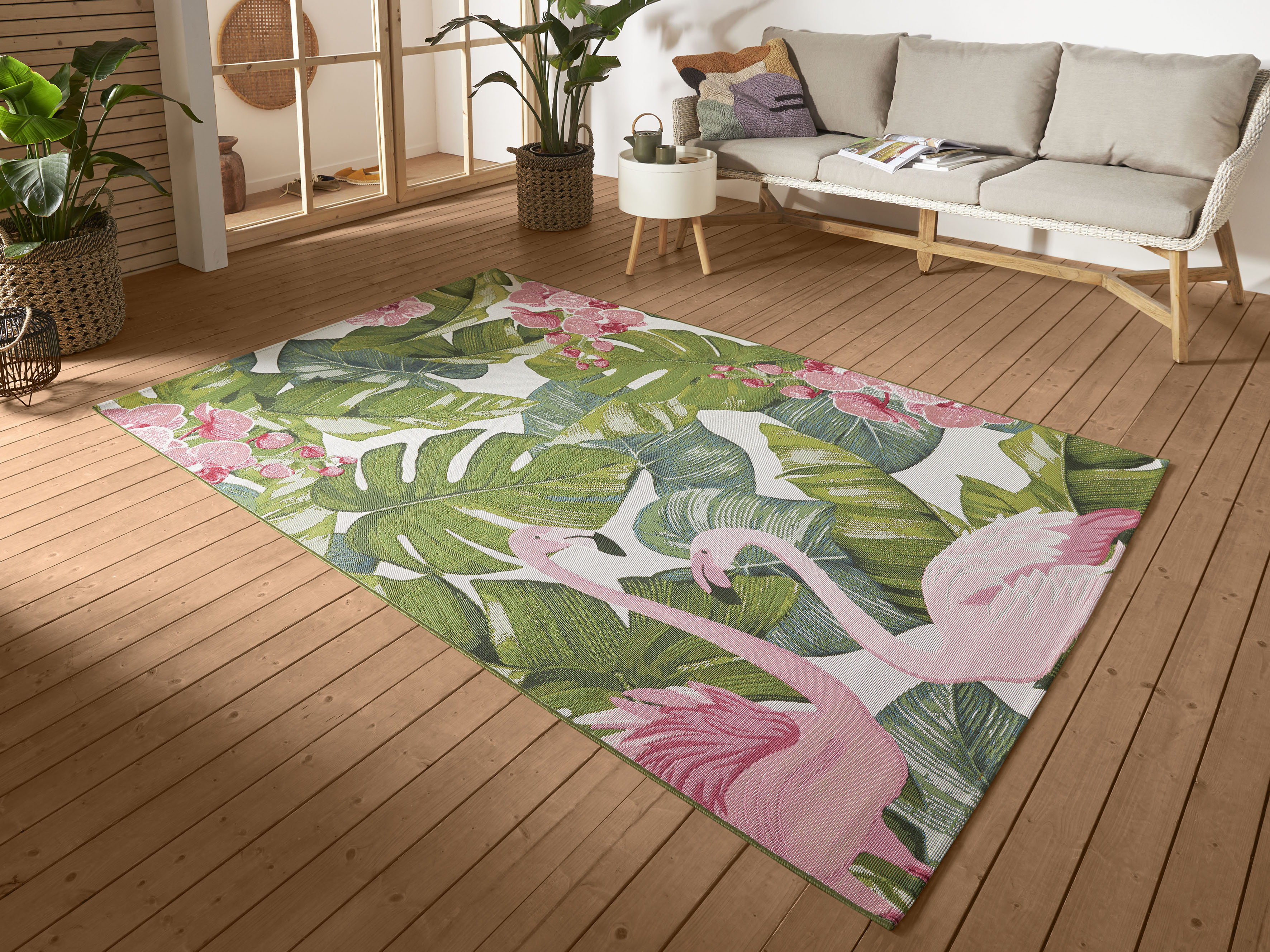 HANSE Home Outdoorteppich »Tropical Flamingo«, rechteckig, In-& Outdoor, Te günstig online kaufen