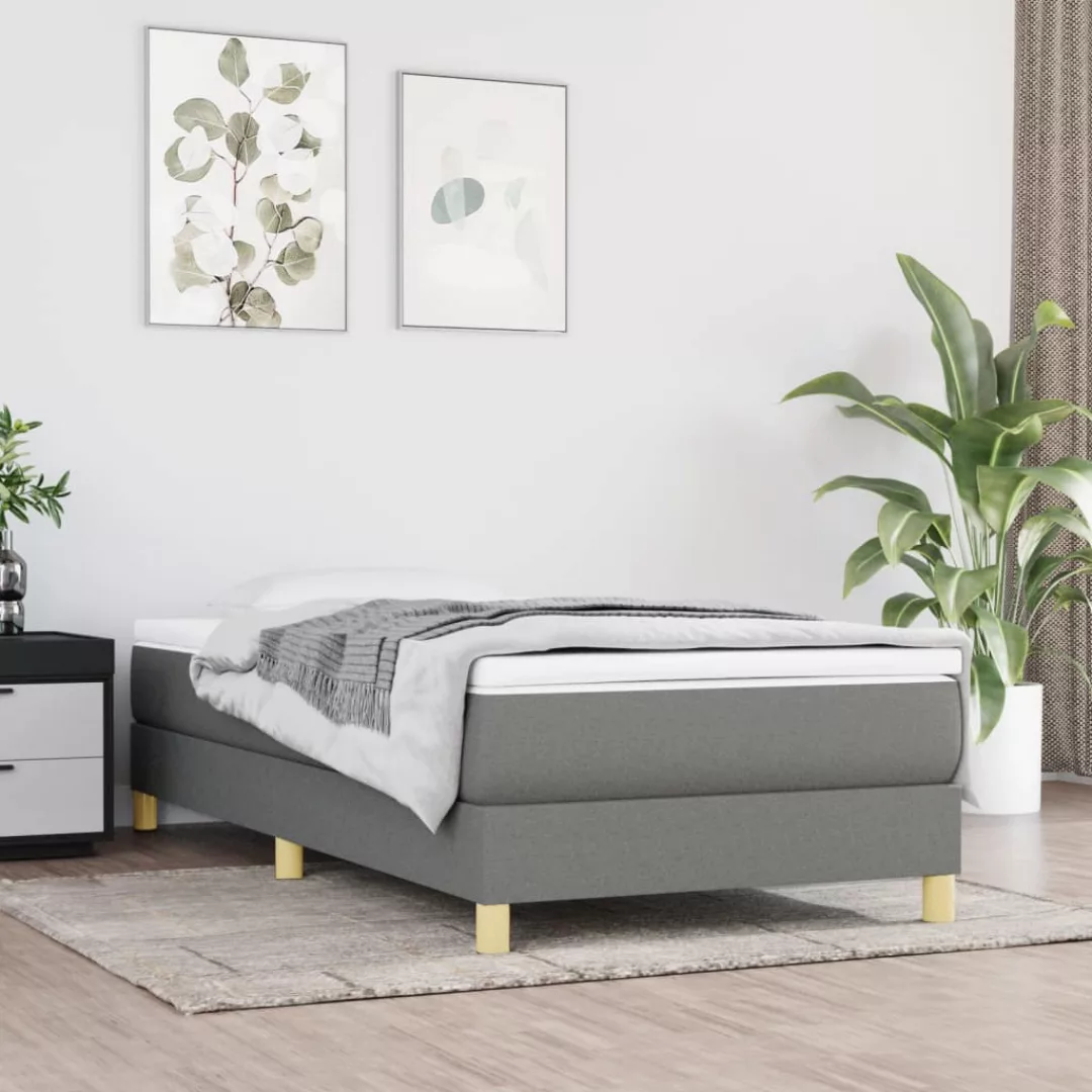 Vidaxl Boxspringbett Dunkelgrau 90x190 Cm Stoff günstig online kaufen