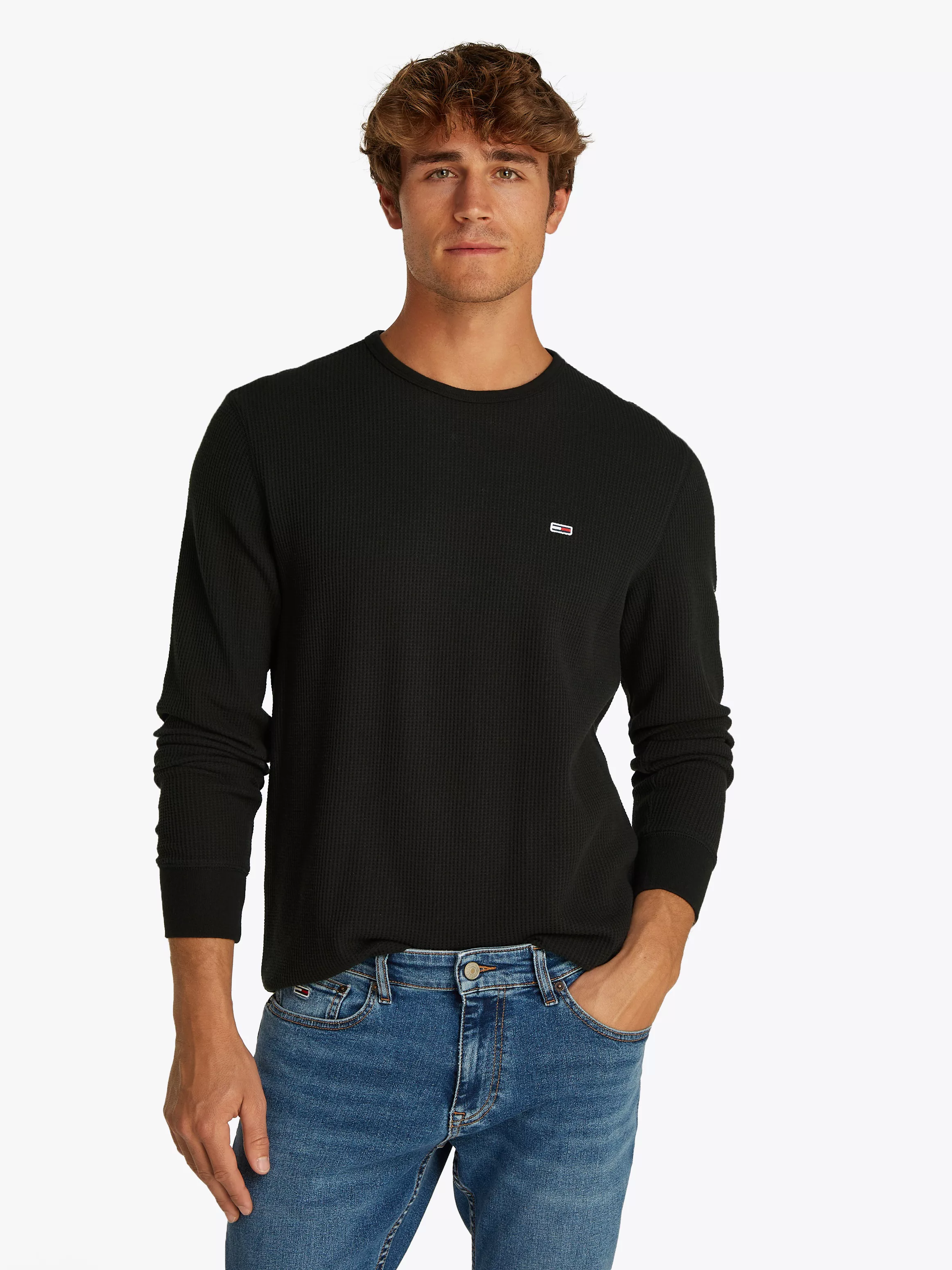 Tommy Jeans Langarmshirt "TJM SLIM WAFFLE L/S TEE EXT", mit Waffelstruktur günstig online kaufen