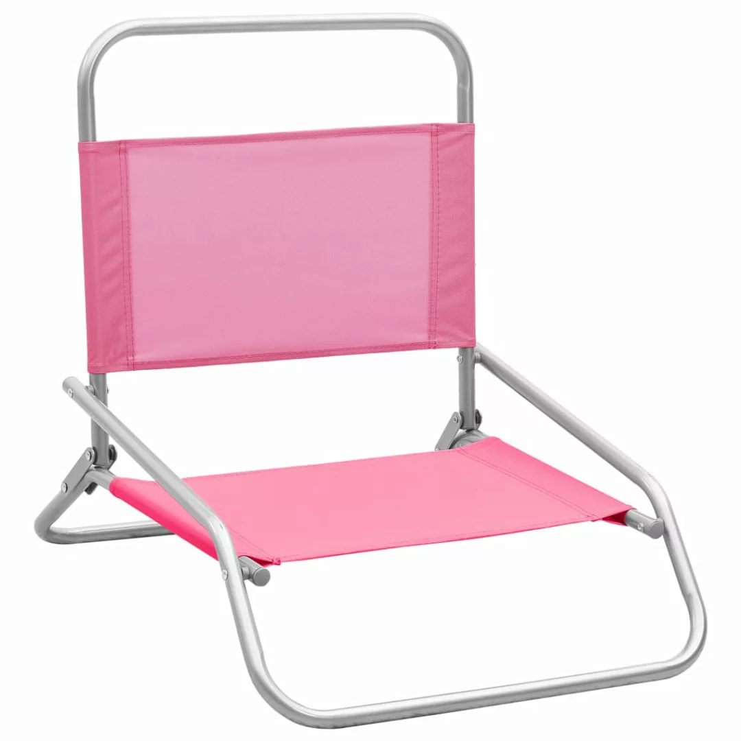 Klappbare Strandstühle 2 Stk. Rosa Stoff günstig online kaufen