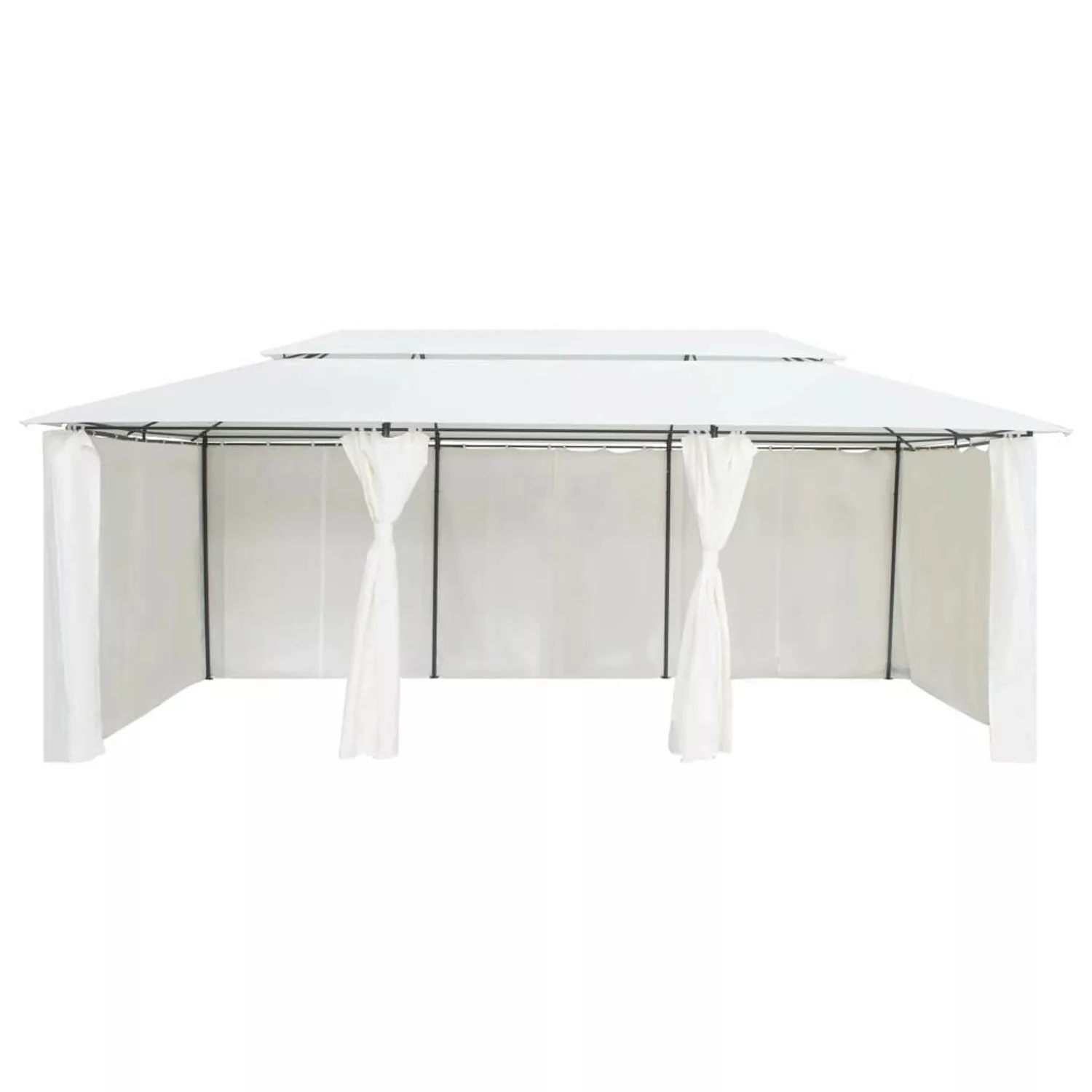 Pavillon Mit Vorhängen 600x298x270 Cm Weiß 180g/mãâ² günstig online kaufen