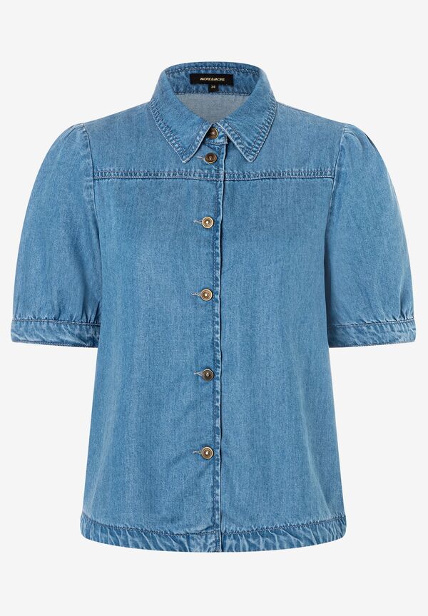 MORE&MORE Kurzarmbluse Jeansbluse günstig online kaufen