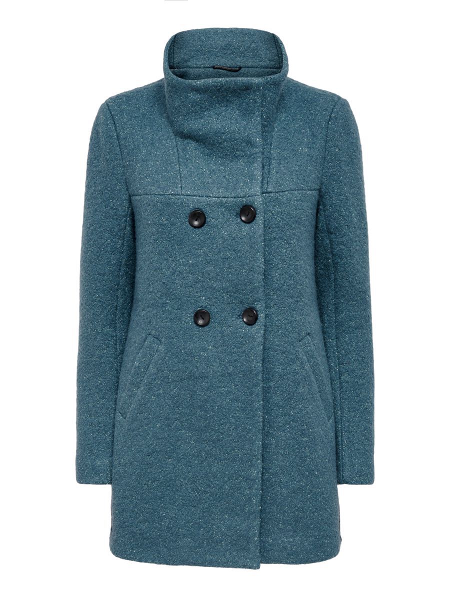 ONLY Woll Mantel Damen Blau günstig online kaufen