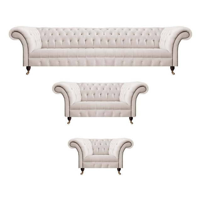 JVmoebel Chesterfield-Sofa Sofagarnitur 3tlg Polstermöbel Luxus Couch Sofas günstig online kaufen