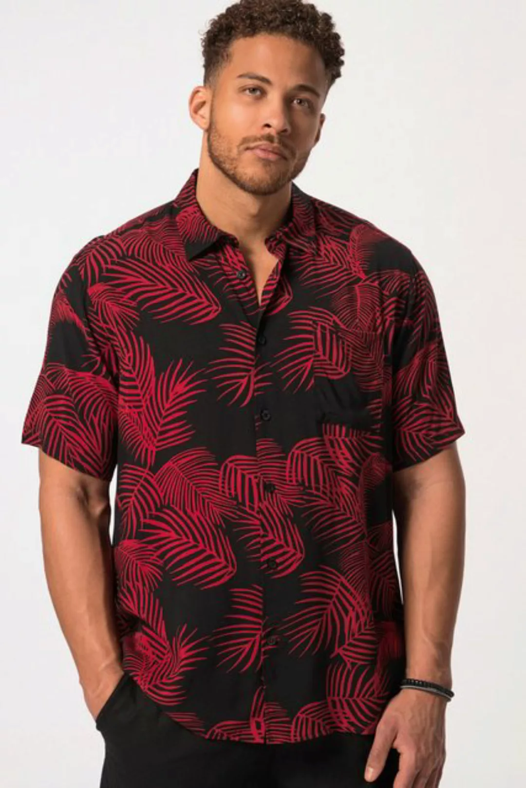 STHUGE Kurzarmhemd STHUGE Hemd Halbarm floraler Alloverprint bis 8 XL günstig online kaufen