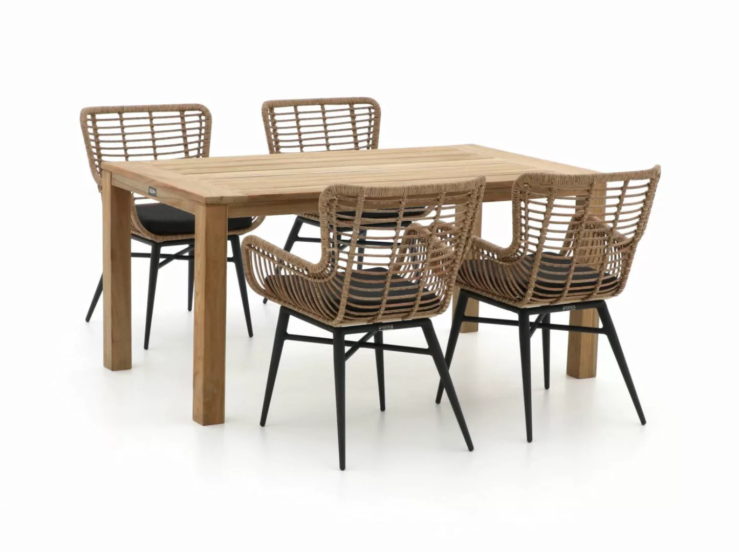 Intenso Asti/ROUGH-S 160 cm Gartenmöbel-Set 5-teilig günstig online kaufen