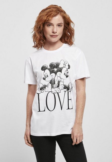 Merchcode Kurzarmshirt Damen Ladies Minnie Loves Mickey Tee (1-tlg) günstig online kaufen